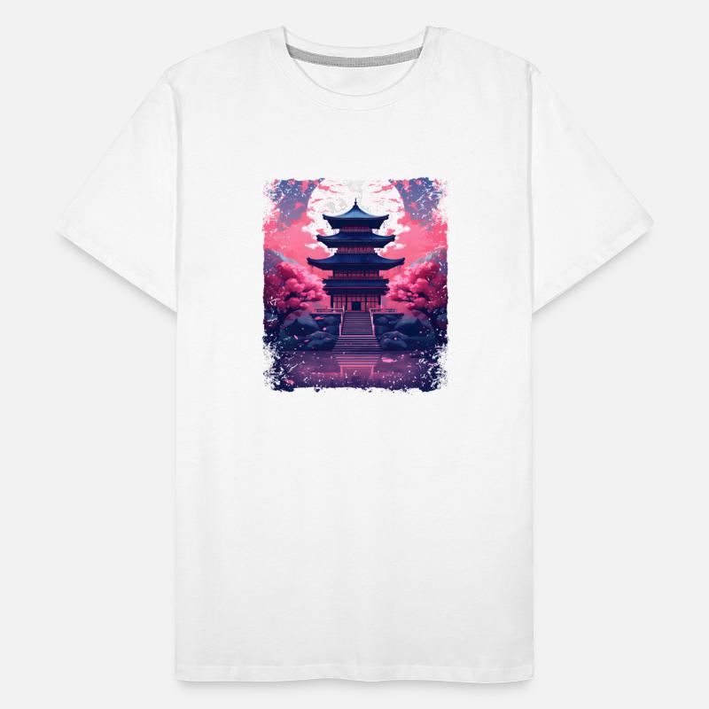 Cherry Blossom Vaporwave Sakura Tree in a Temple