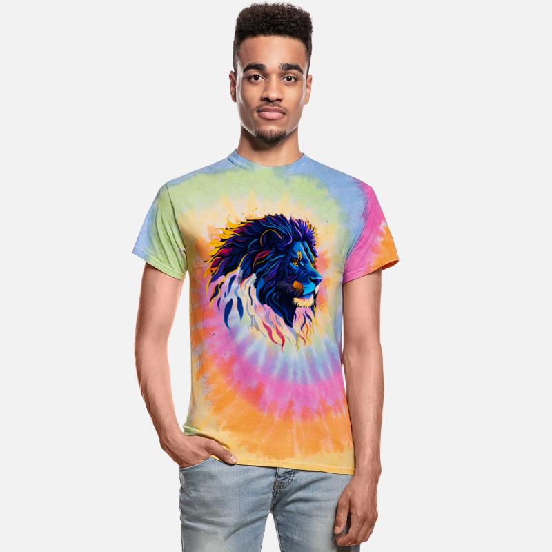 Colorful Lion Silhouette Head Design