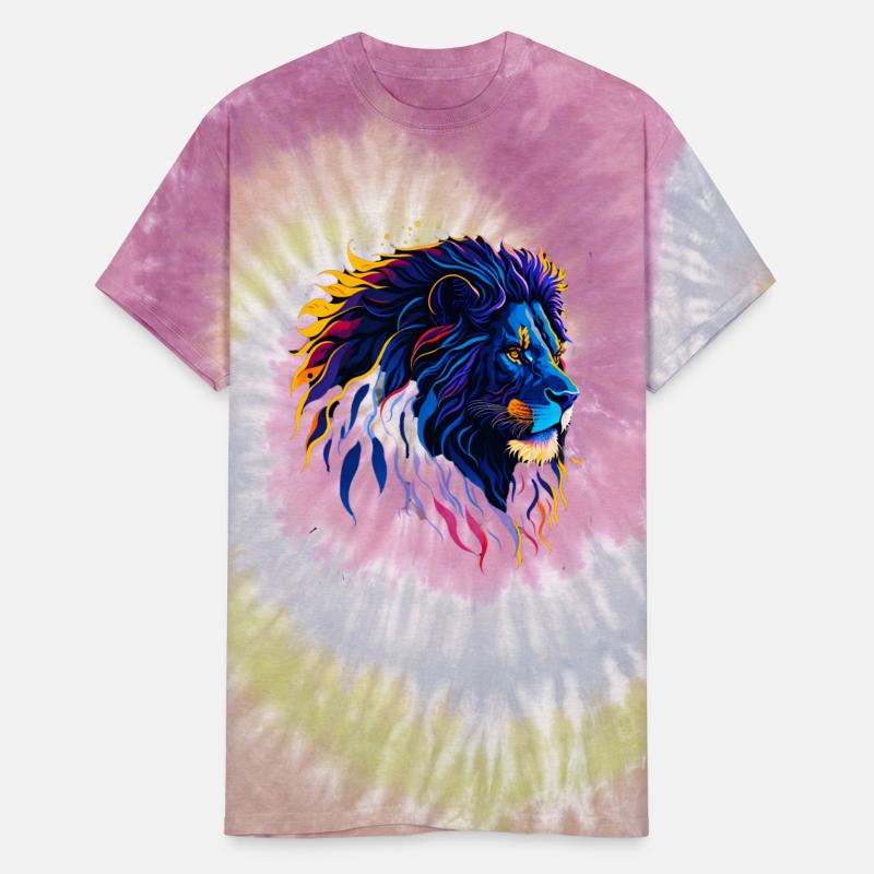 Colorful Lion Silhouette Head Design