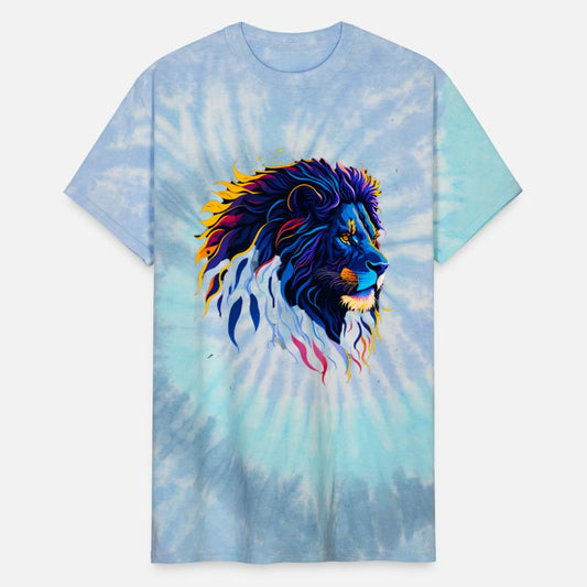 Colorful Lion Silhouette Head Design