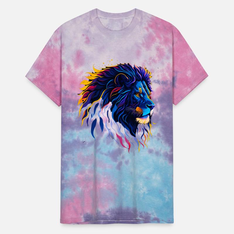 Colorful Lion Silhouette Head Design