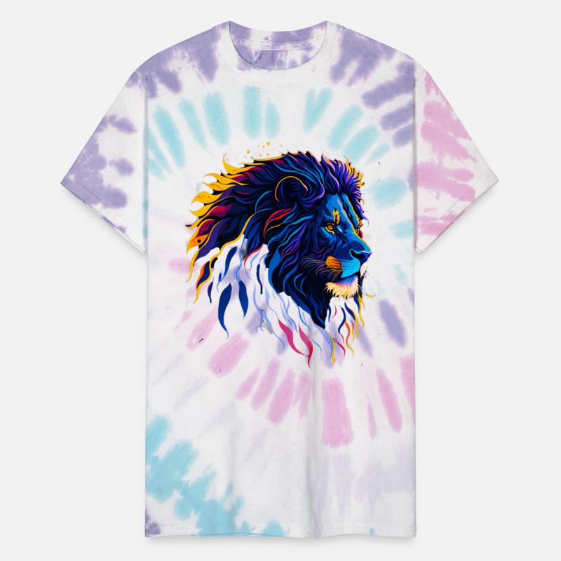 Colorful Lion Silhouette Head Design