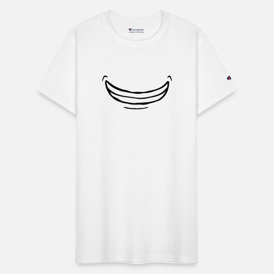 Comic wide exuberant grin