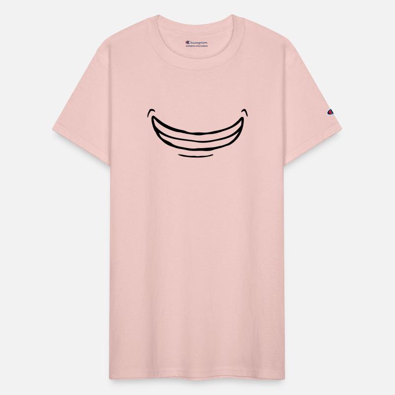 Comic wide exuberant grin