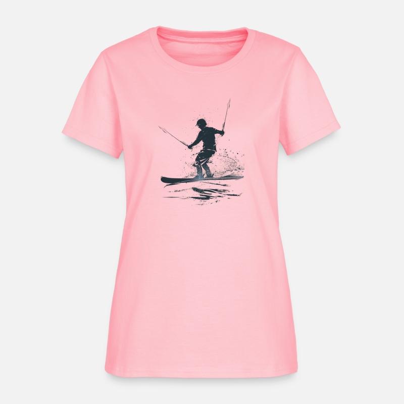 Cut Through the Waves: Minimalist Waterskiing T-Sh