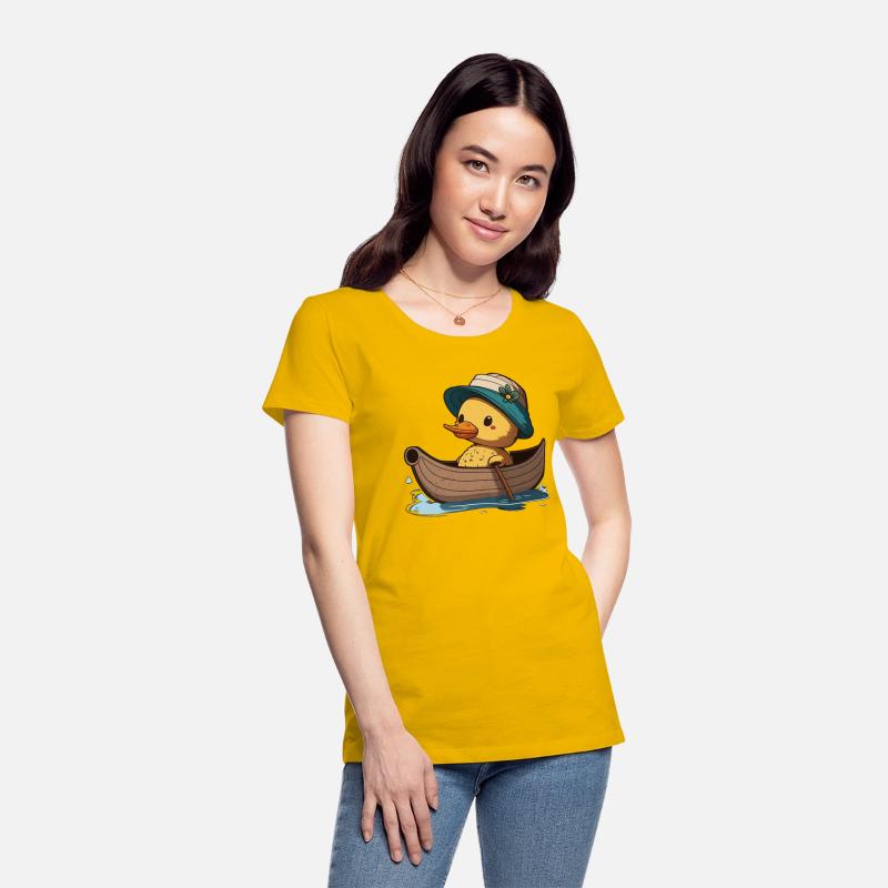 Cute Duck rowing in rowing boat rowboat skiff