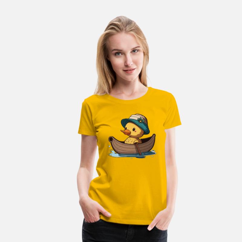 Cute Duck rowing in rowing boat rowboat skiff