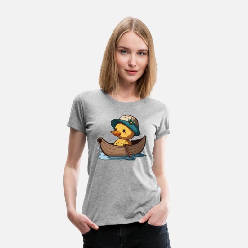 Cute Duck rowing in rowing boat rowboat skiff