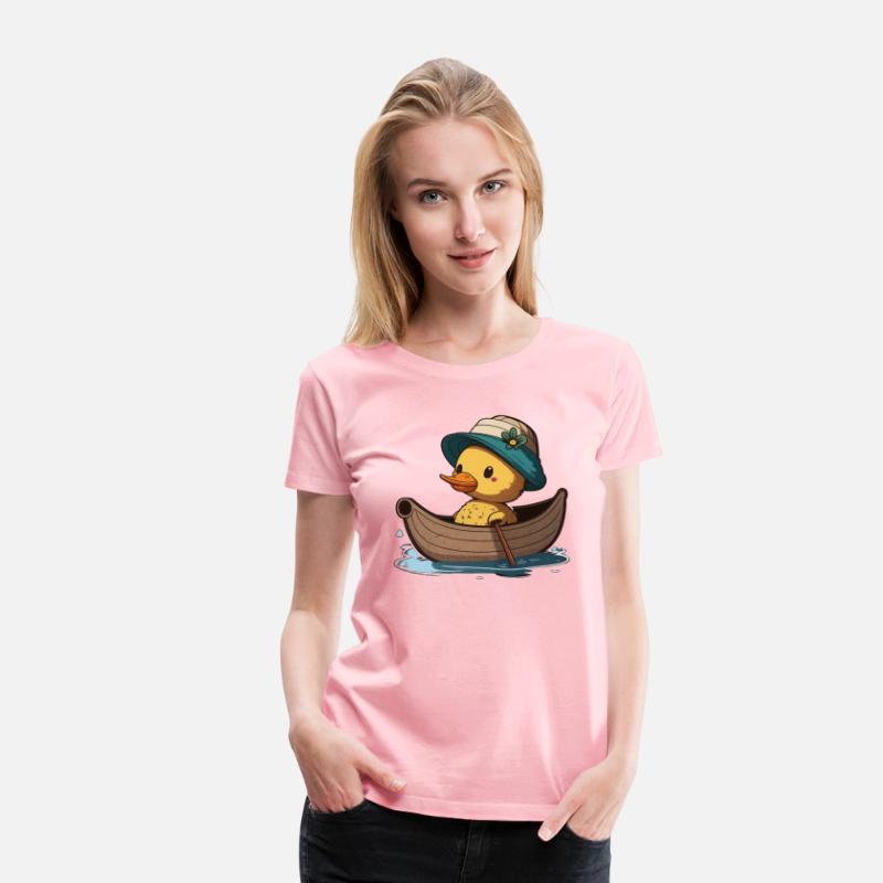 Cute Duck rowing in rowing boat rowboat skiff