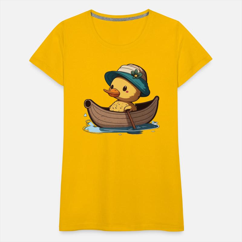 Cute Duck rowing in rowing boat rowboat skiff