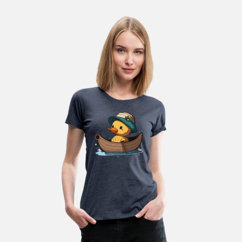 Cute Duck rowing in rowing boat rowboat skiff