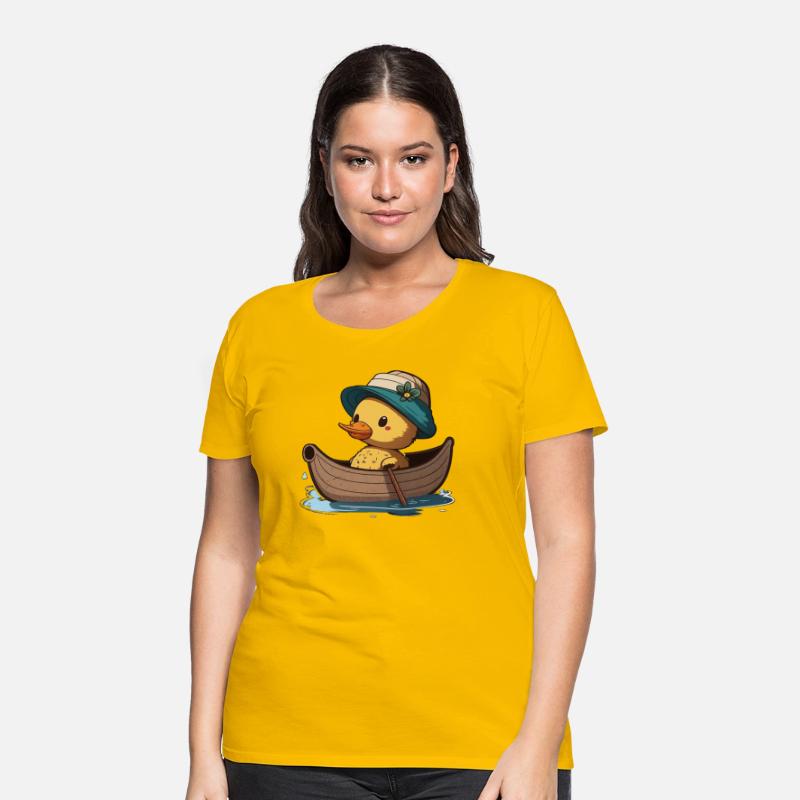 Cute Duck rowing in rowing boat rowboat skiff