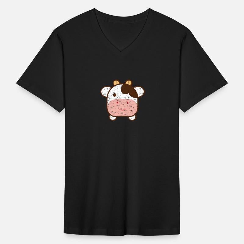 Cute emo cow in kawaii style