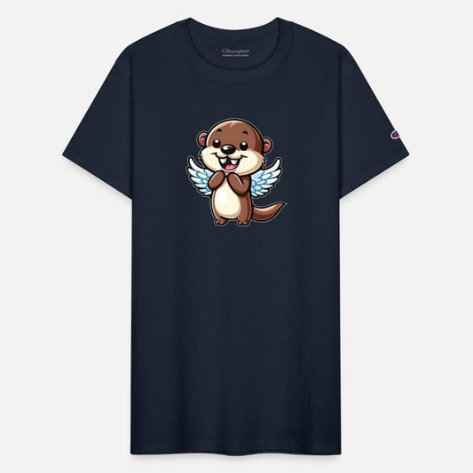 Cute Otter Water Rat Cartoon Angel with Wings