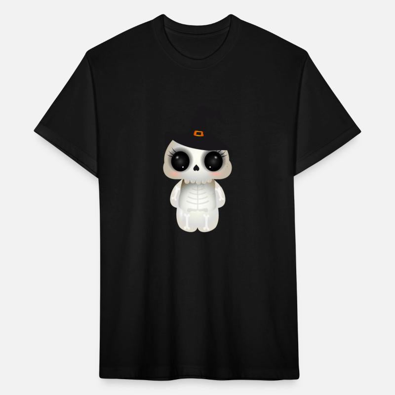 cute skull with black witch hat