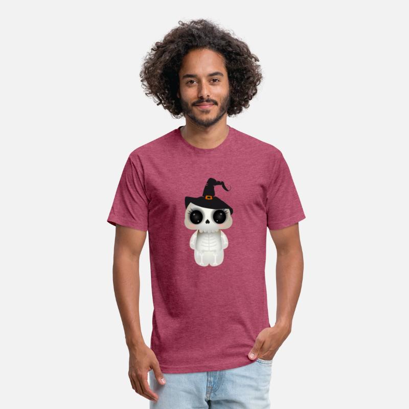 cute skull with black witch hat