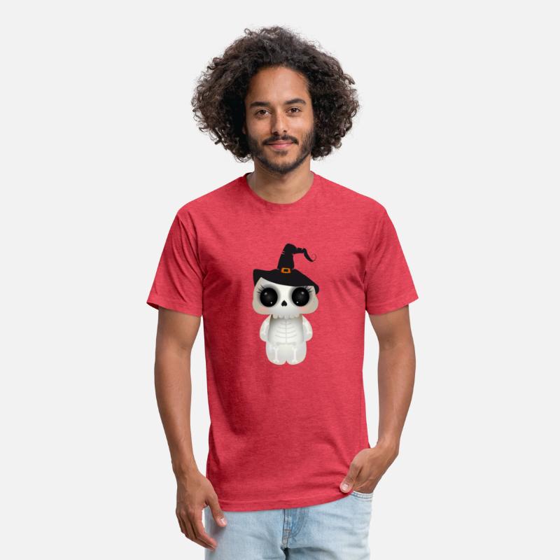 cute skull with black witch hat