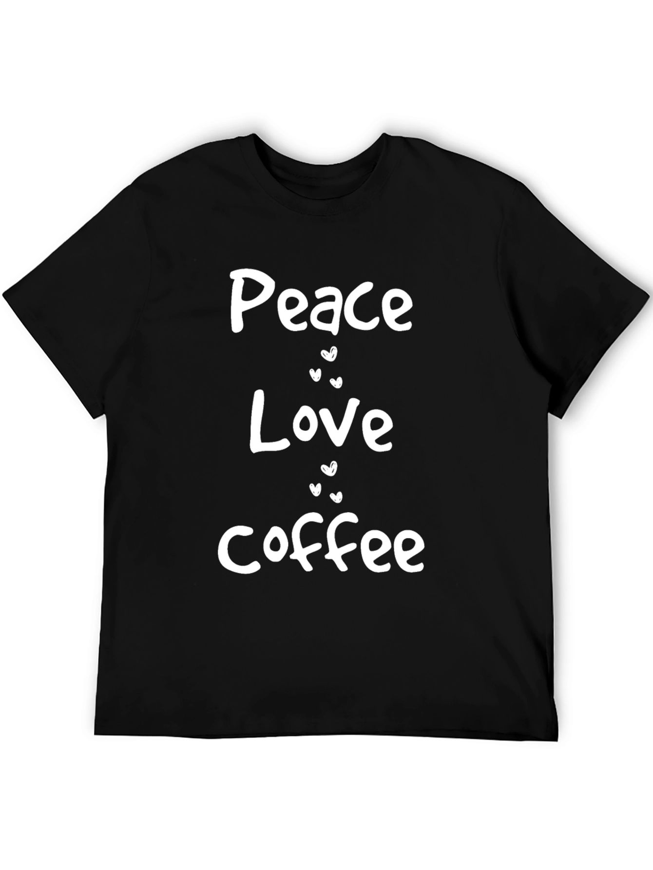 Peace Love Coffee Black Graphic T-Shirt