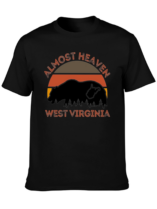 Almost Heaven West Virginia Bear Graphic Tee