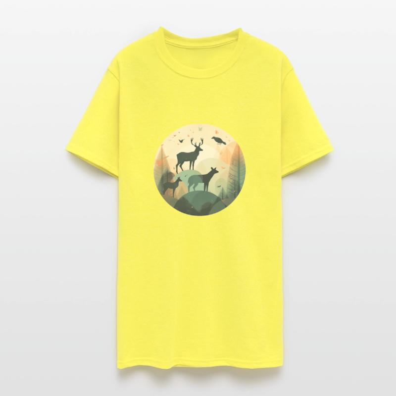 Deer Silhouette Nature-Infused Urban T-Shirts