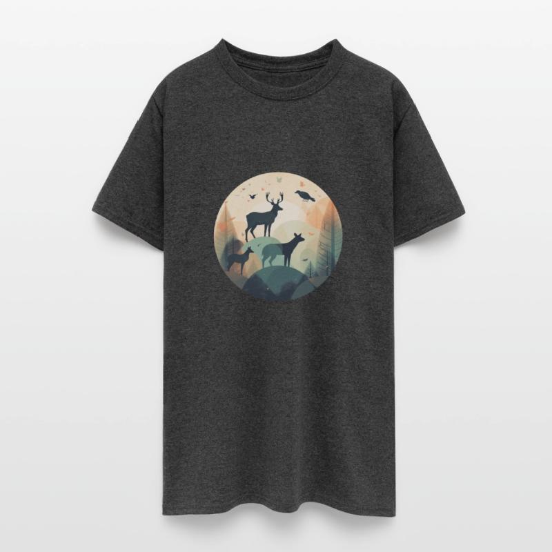 Deer Silhouette Nature-Infused Urban T-Shirts