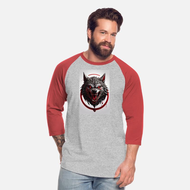 Default the head of an evil wolf with red eyes