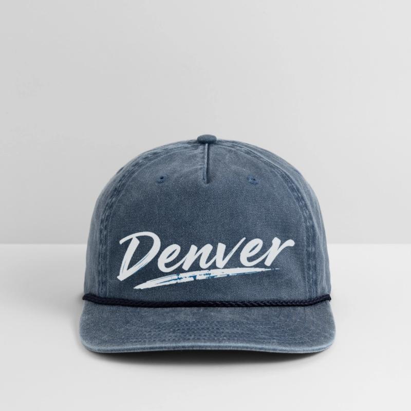 Denver Logo - Elegant White and Blue Script