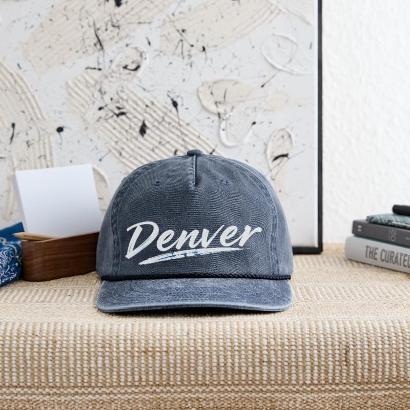 Denver Logo - Elegant White and Blue Script