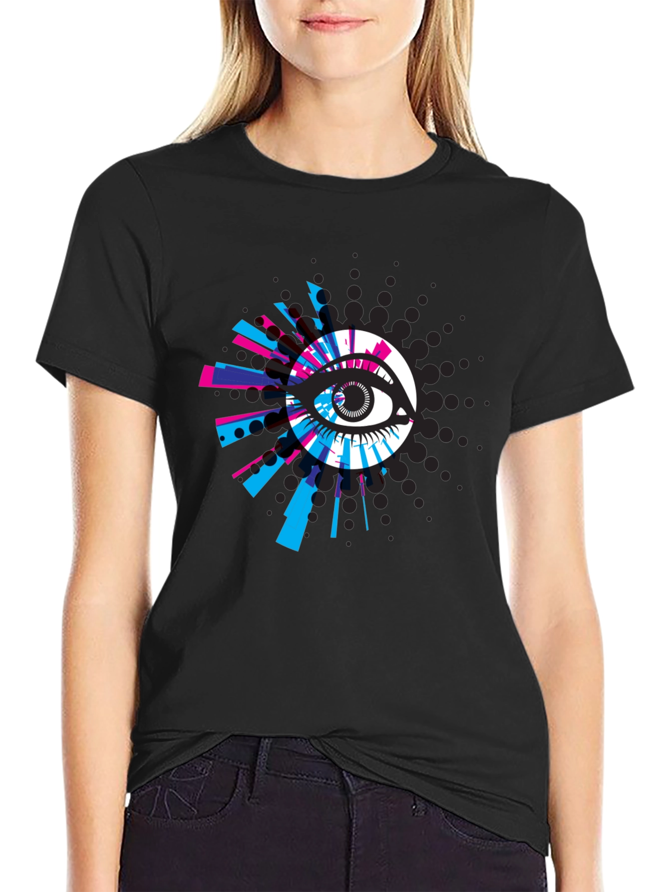 Eye Graphic Black T-Shirt - Modern Design