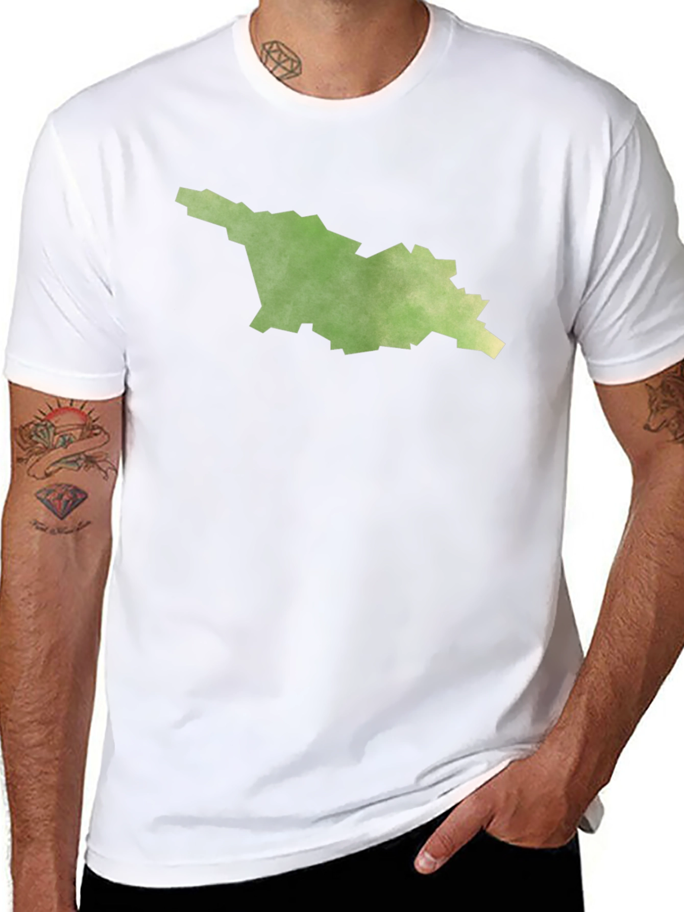 Georgia State Map Black T-Shirt