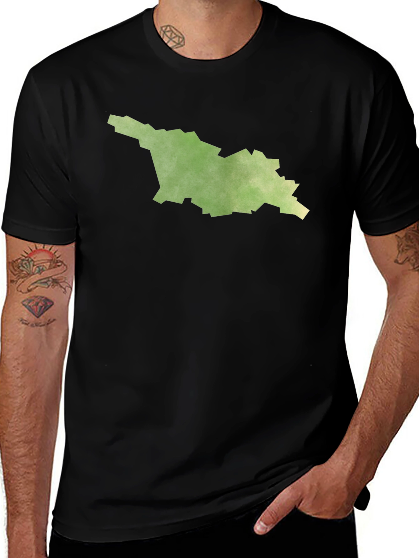 Georgia State Map Black T-Shirt