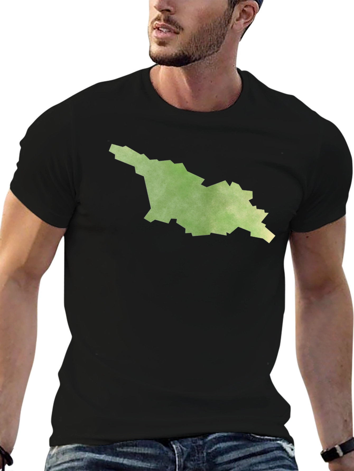 Georgia State Map Black T-Shirt