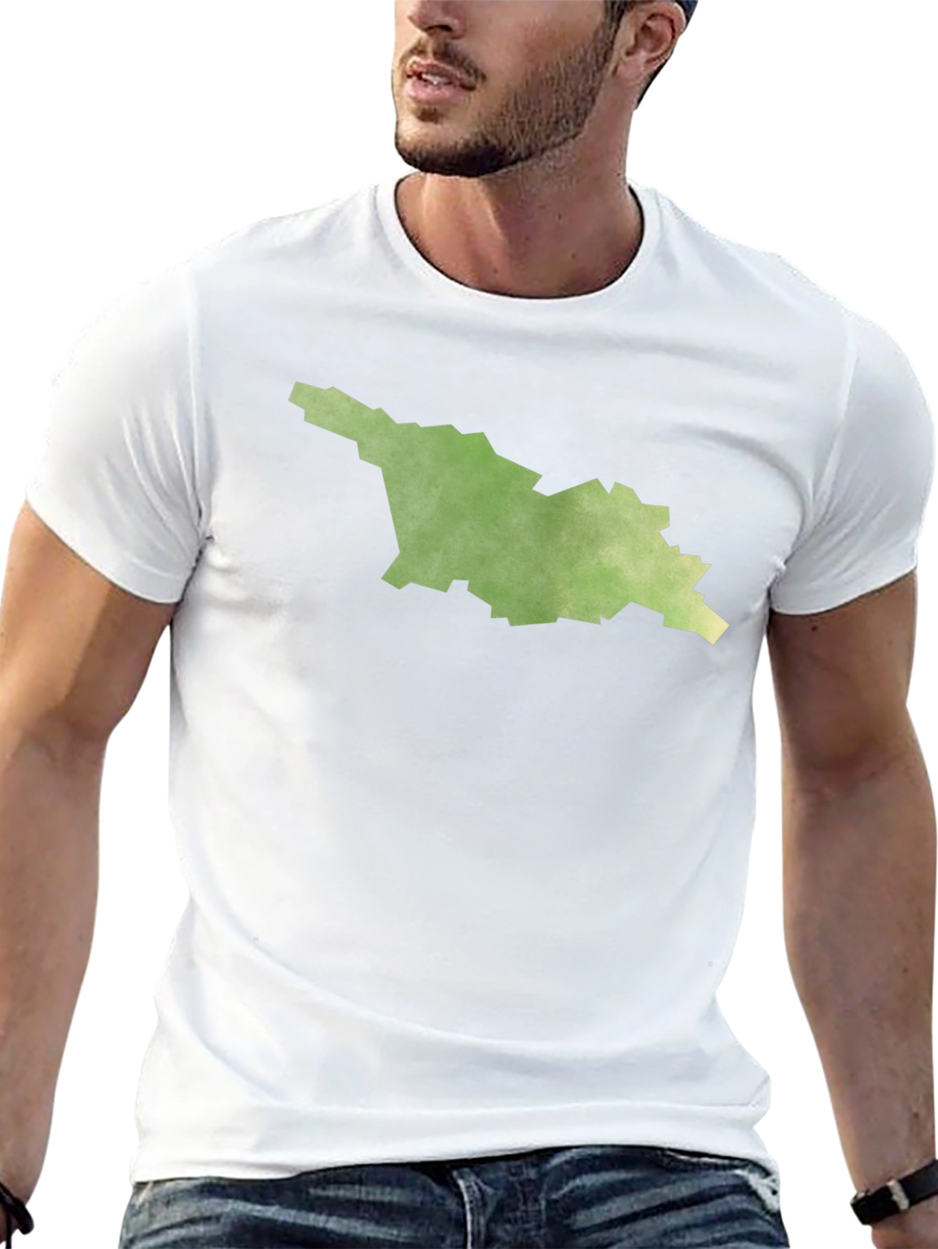 Georgia State Map Black T-Shirt