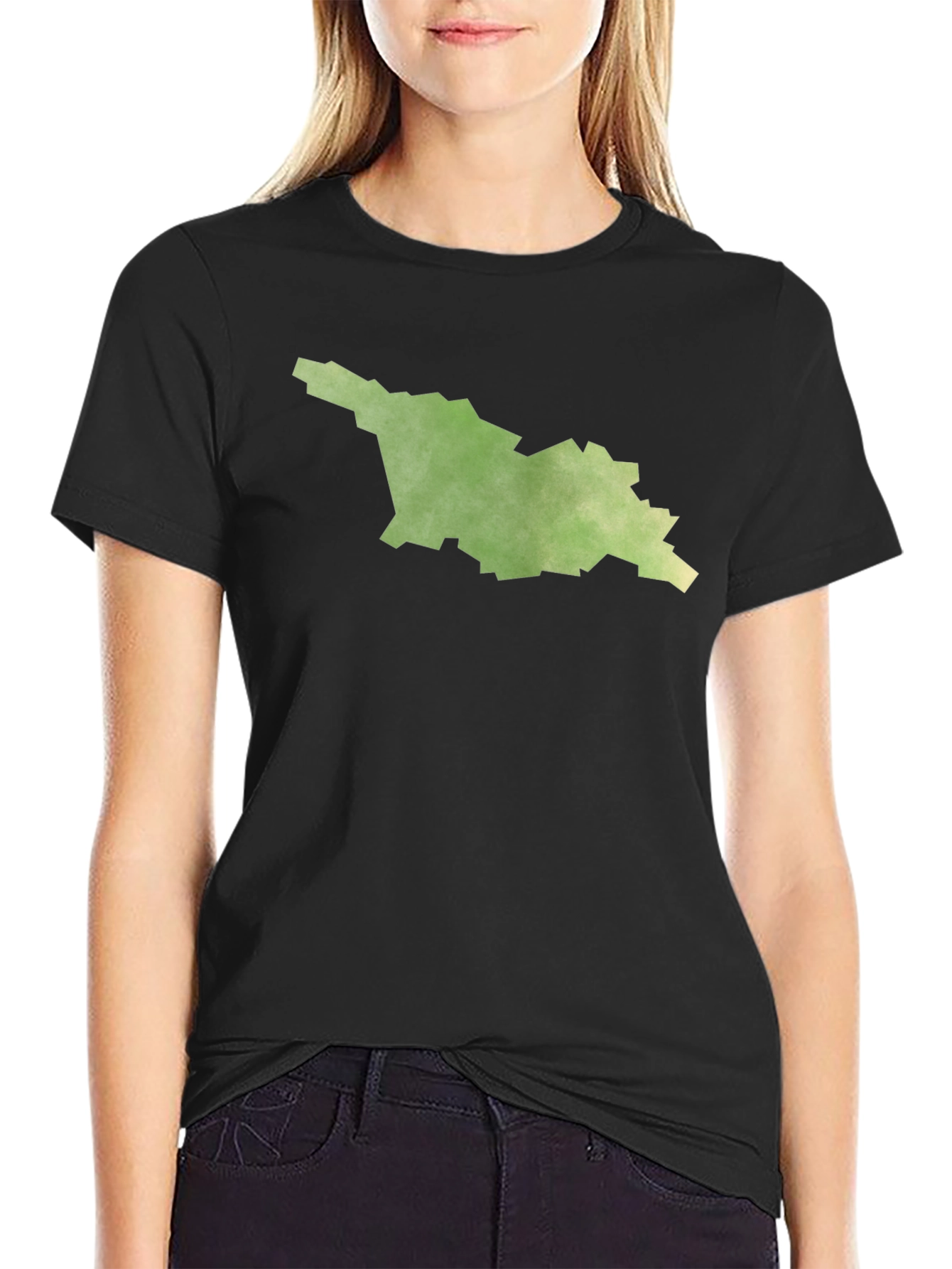 Georgia State Map Black T-Shirt