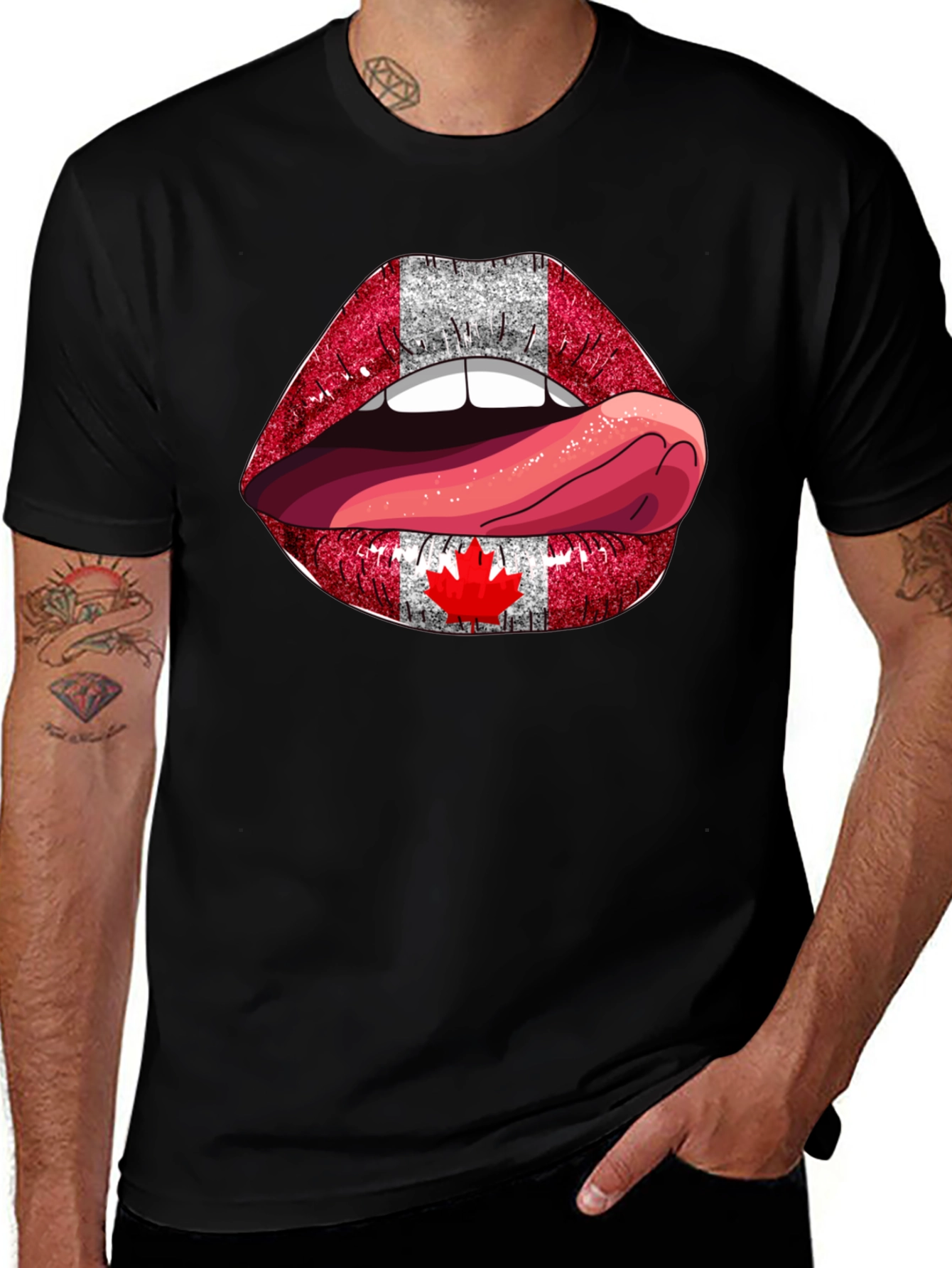 Canada Flag Lips T-Shirt