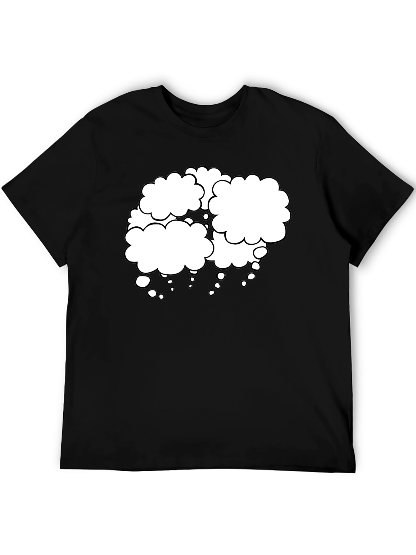 Mens Black T-Shirt with Think Bubble Design