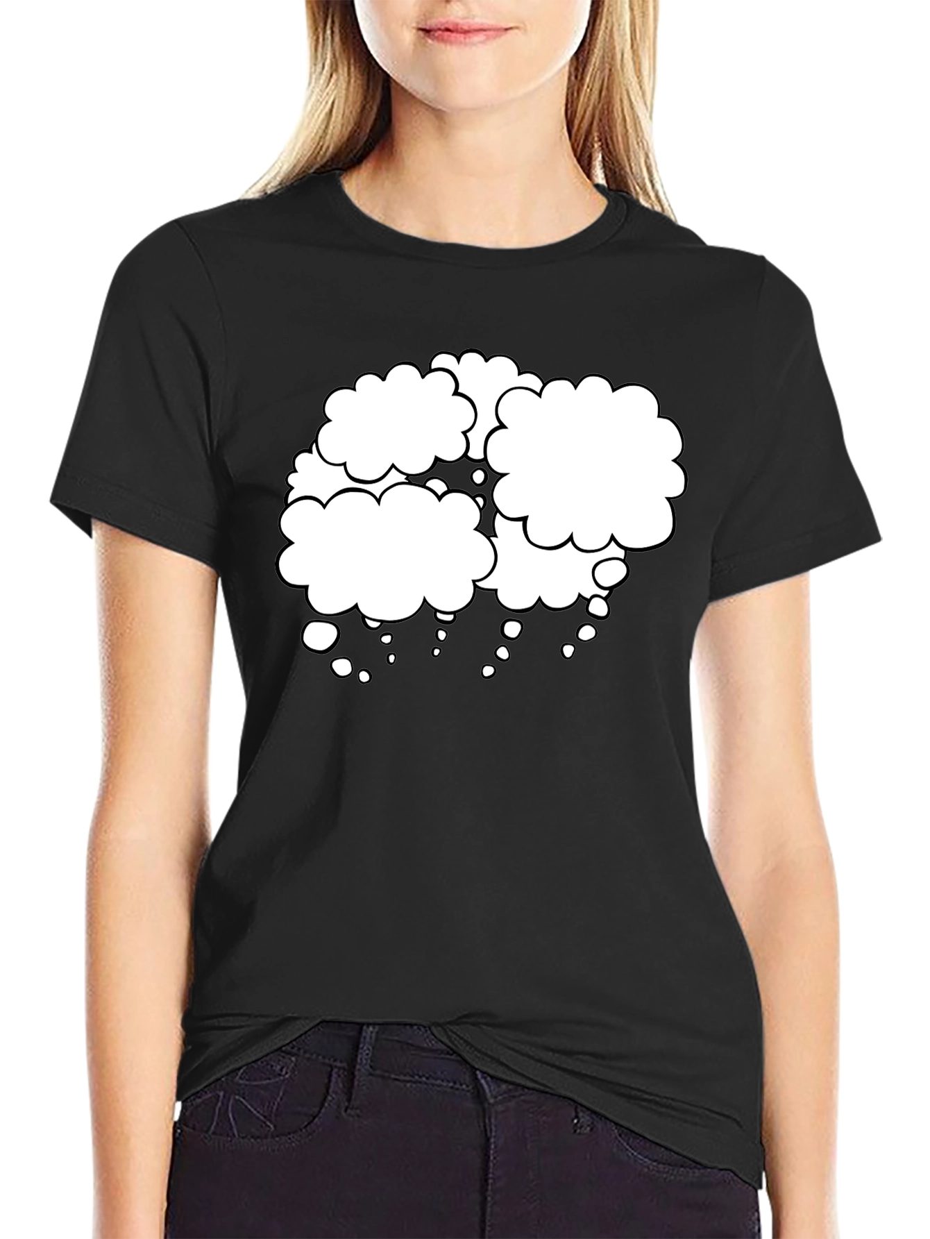 Mens Black T-Shirt with Think Bubble Design