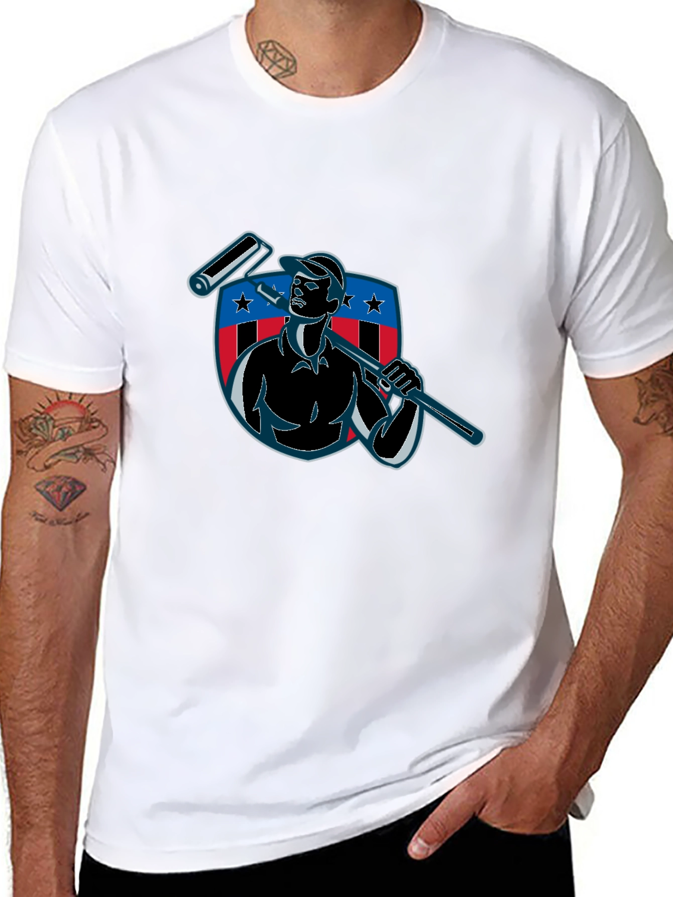 Patriotic Painter Graphic Tee - USA Pride
