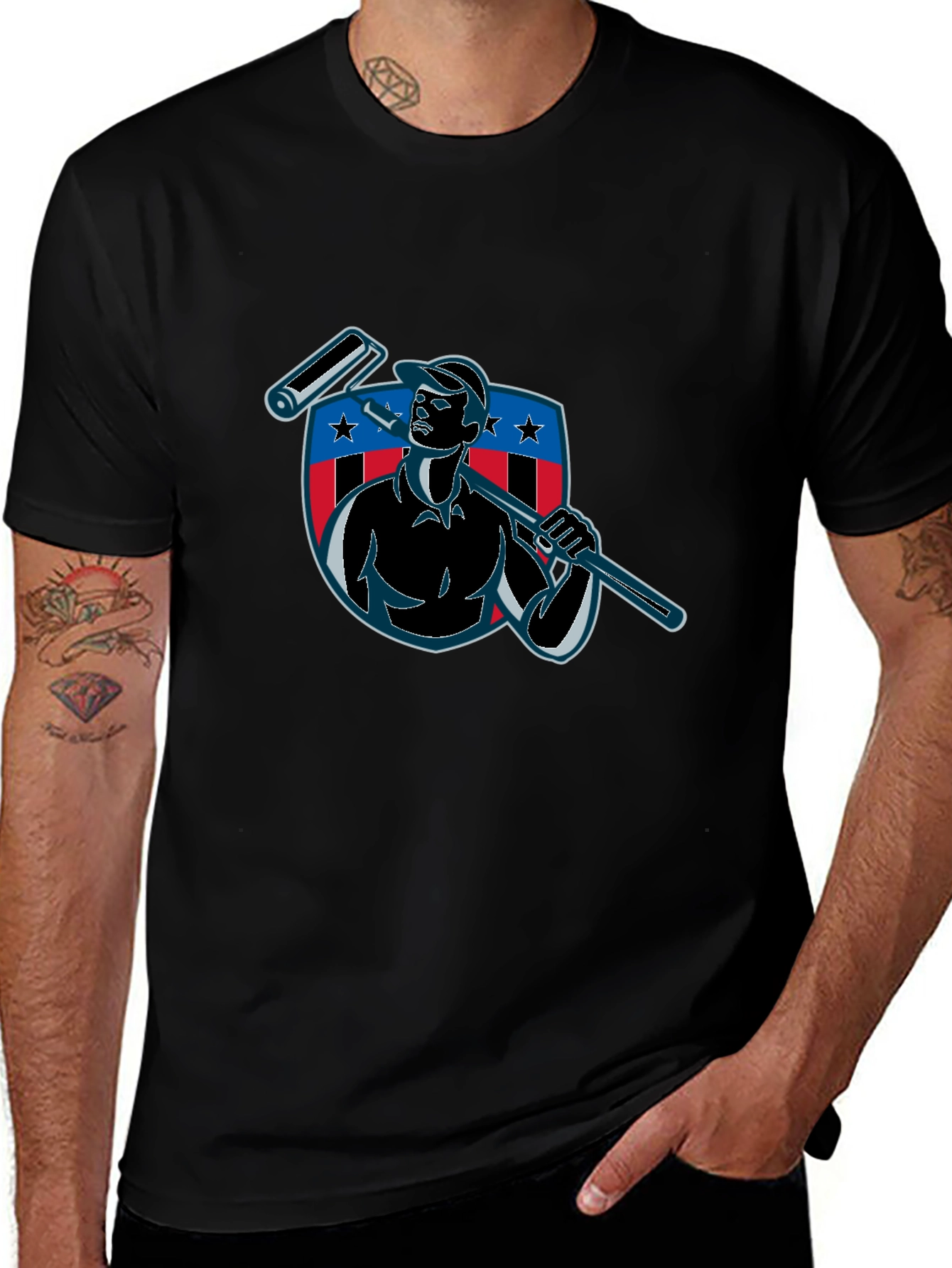 Patriotic Painter Graphic Tee - USA Pride