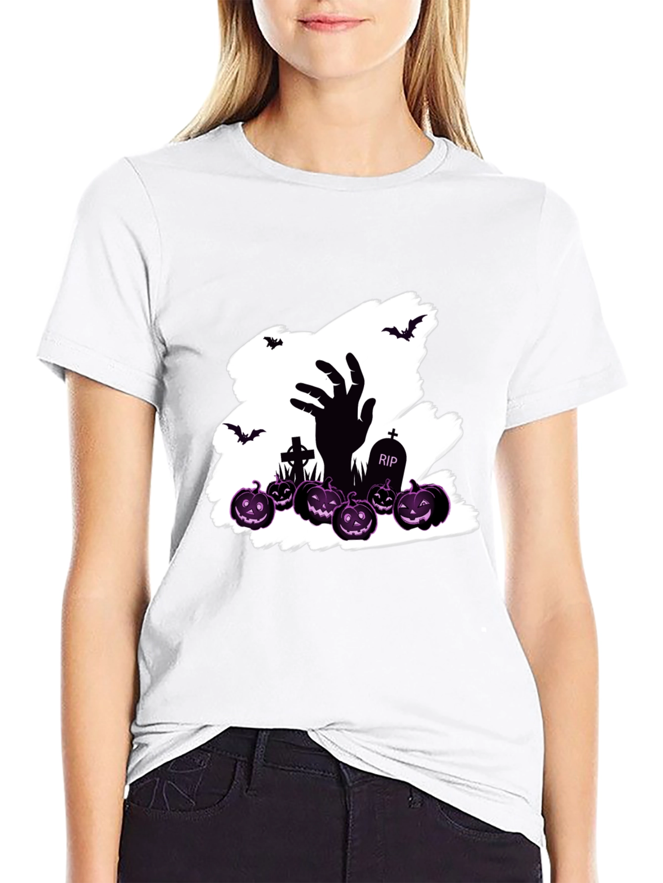 Halloween Zombie Hand Pumpkin T-Shirt