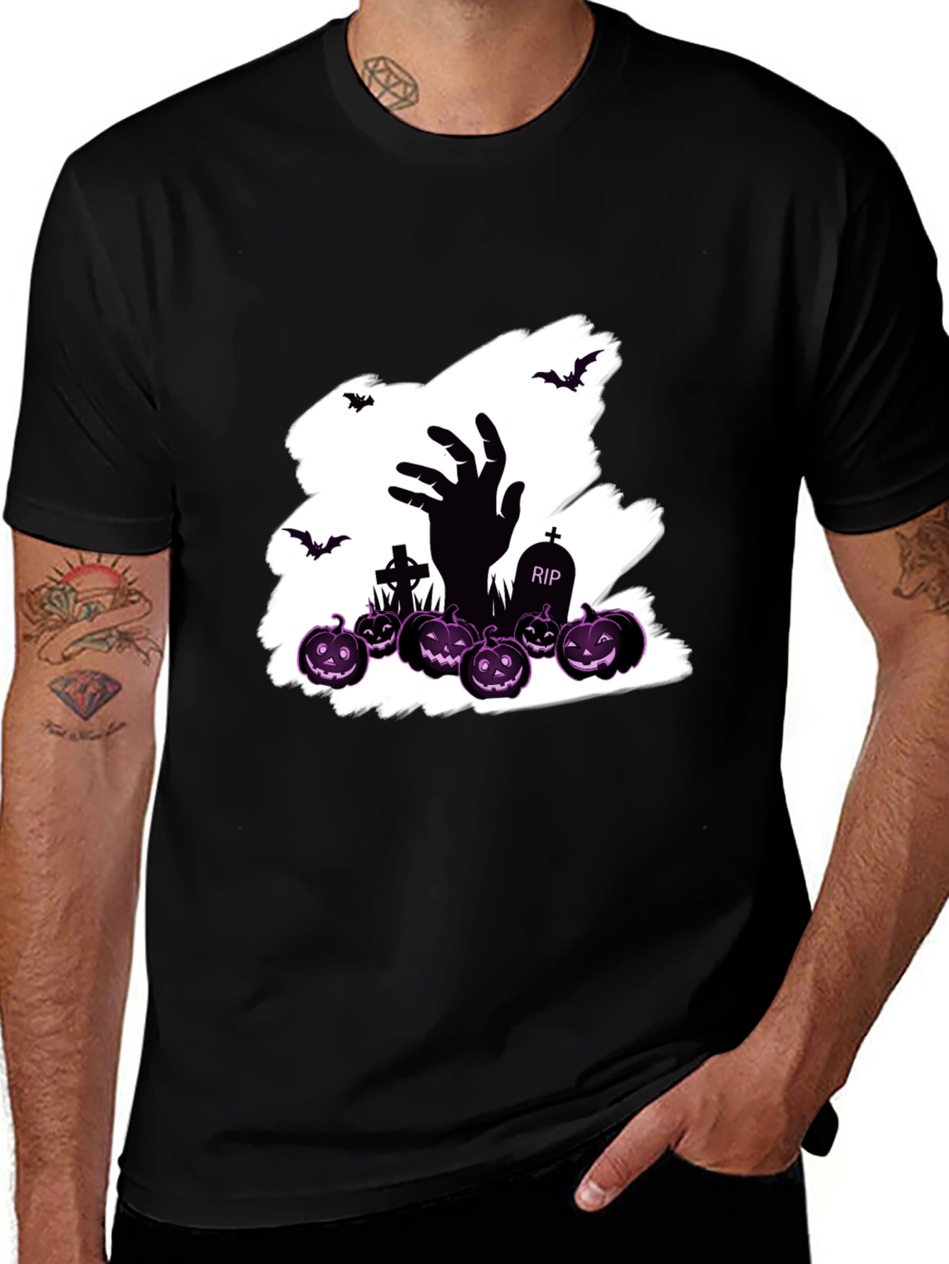Halloween Zombie Hand Pumpkin T-Shirt