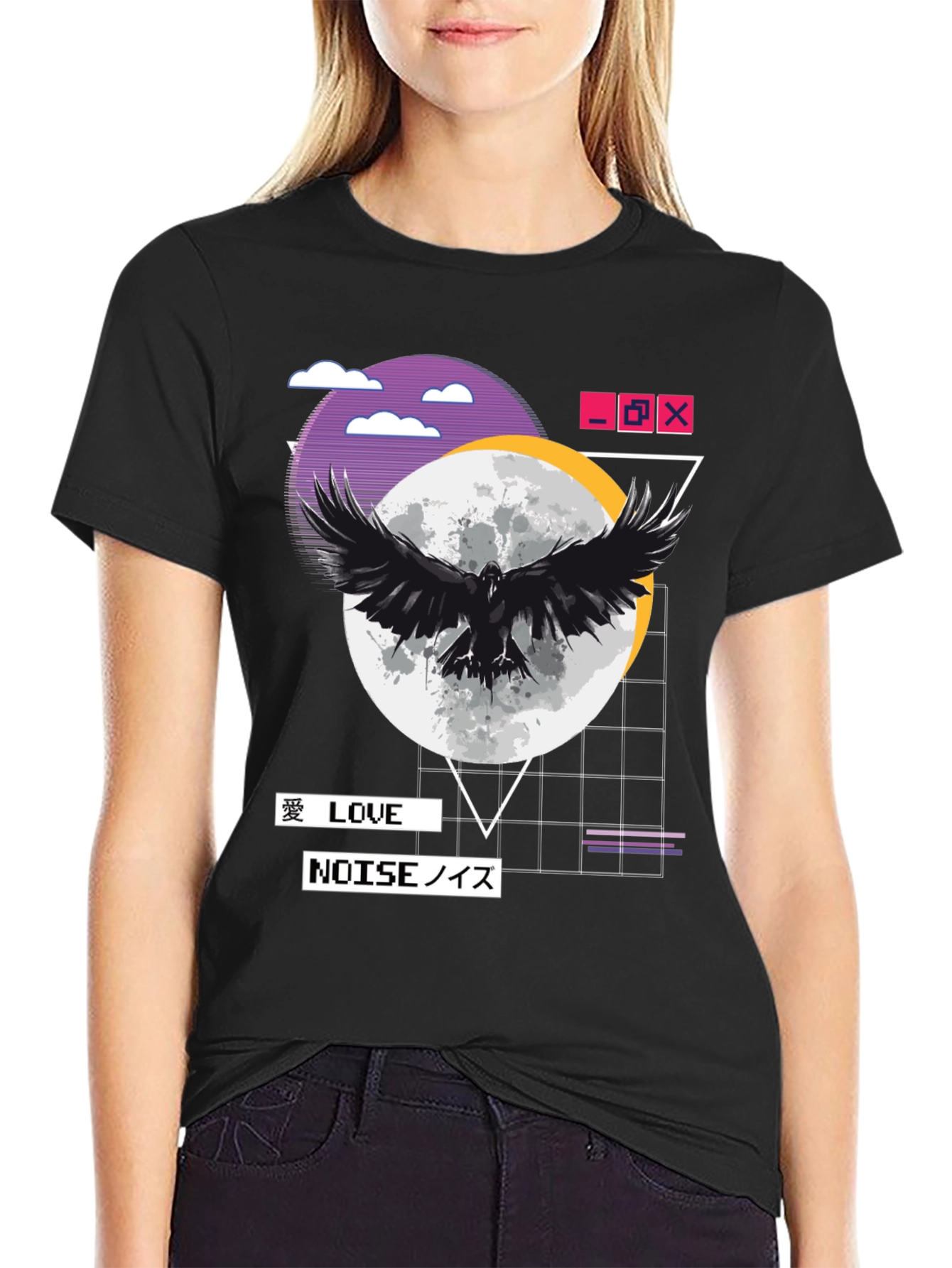 Raven Moon Graphic Tee - Love & Noise Aesthetic