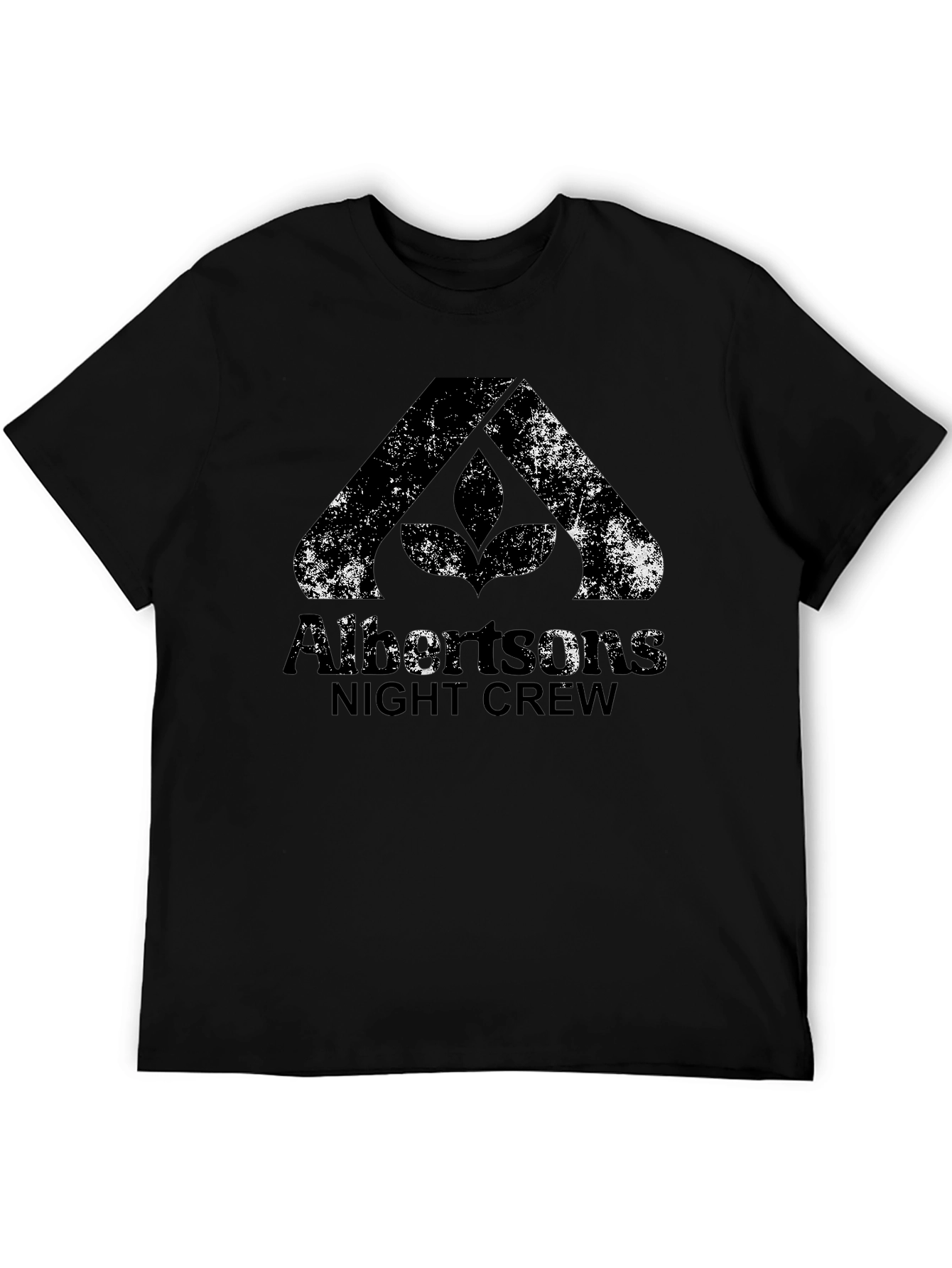 Albertsons Night Crew Black Graphic Tee
