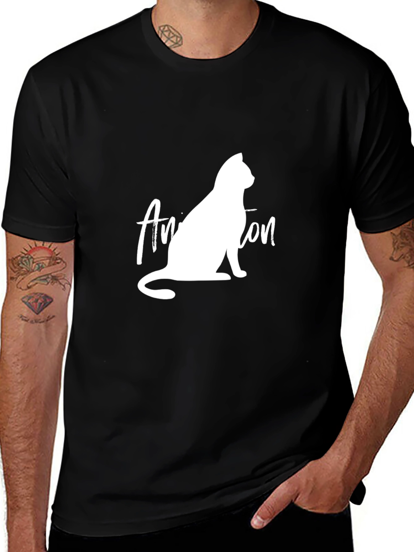 Cool Cat T-Shirt - Black Graphic Tee