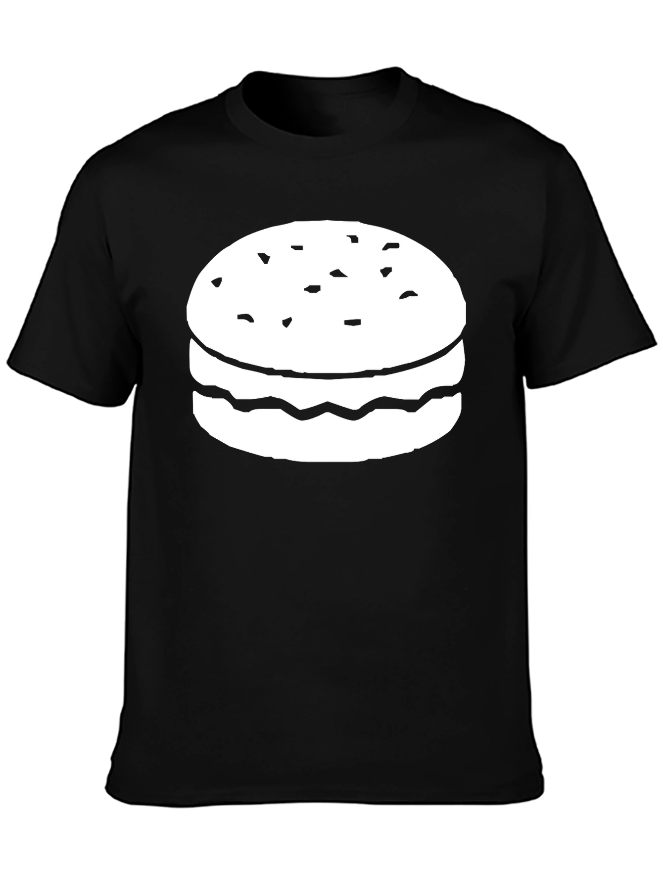 Burger Graphic Tee - Casual Black T-Shirt