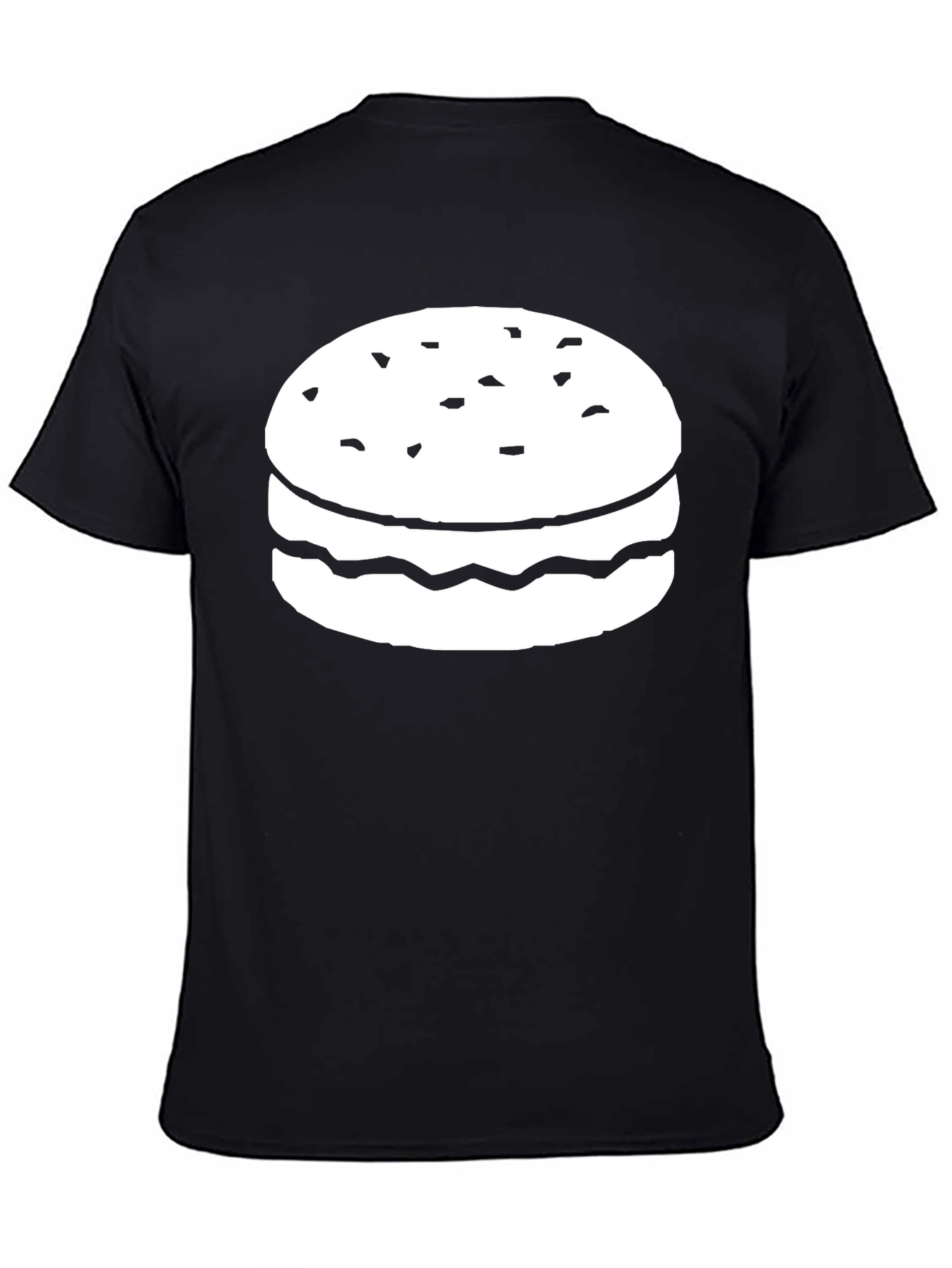 Burger Graphic Tee - Casual Black T-Shirt