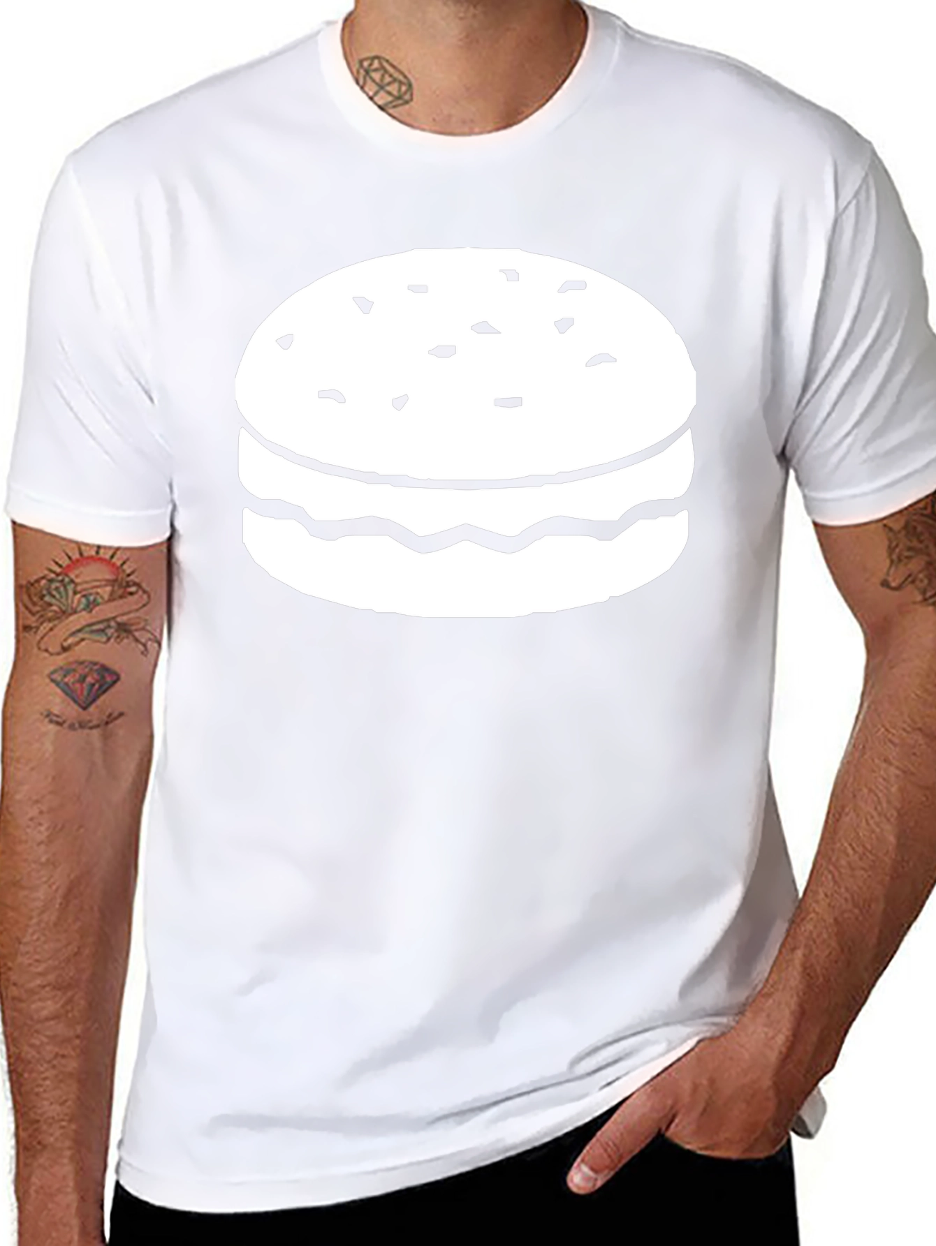 Burger Graphic Tee - Casual Black T-Shirt