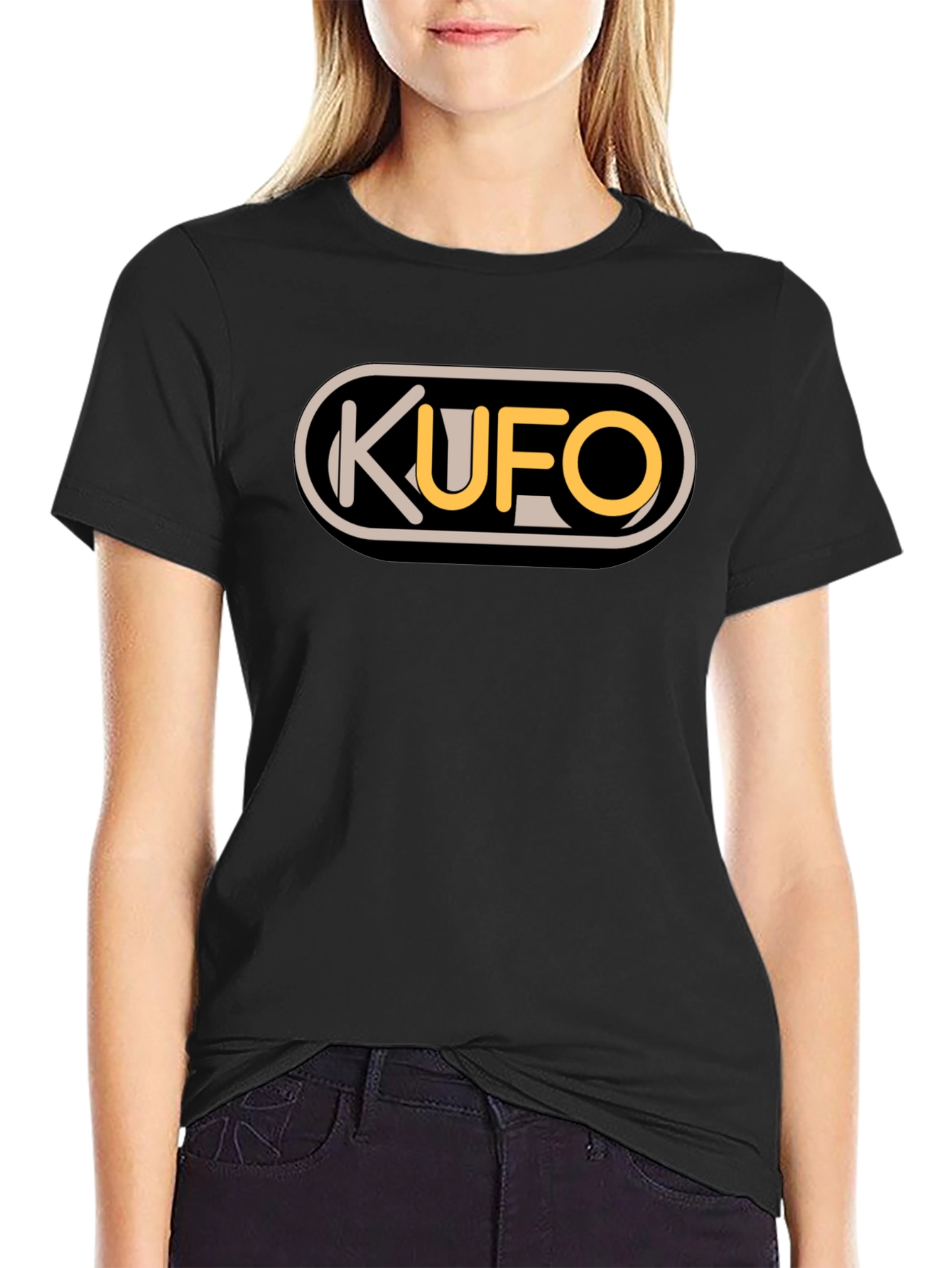 KUFO Graphic Tee - Classic Fit Black T-Shirt