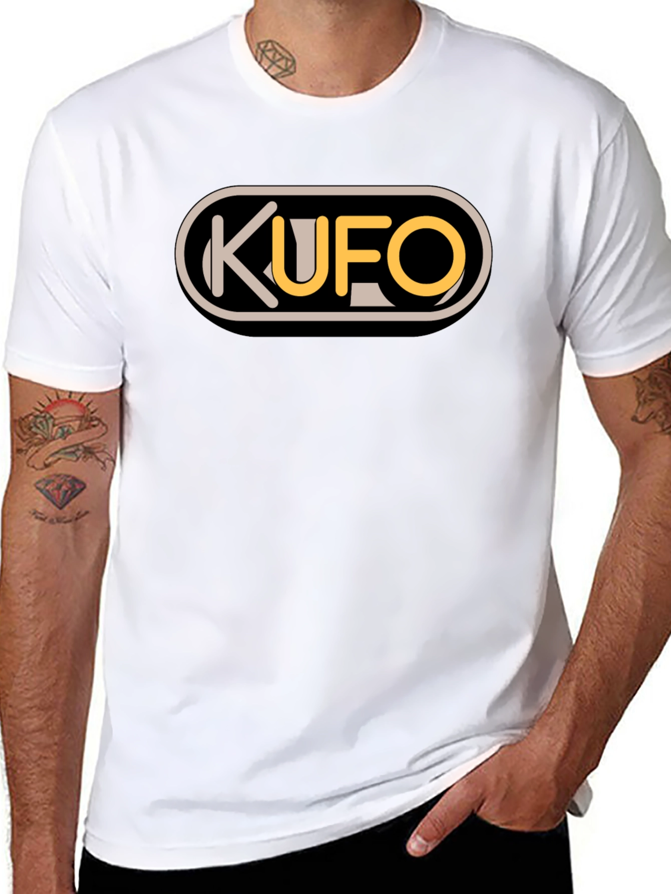 KUFO Graphic Tee - Classic Fit Black T-Shirt