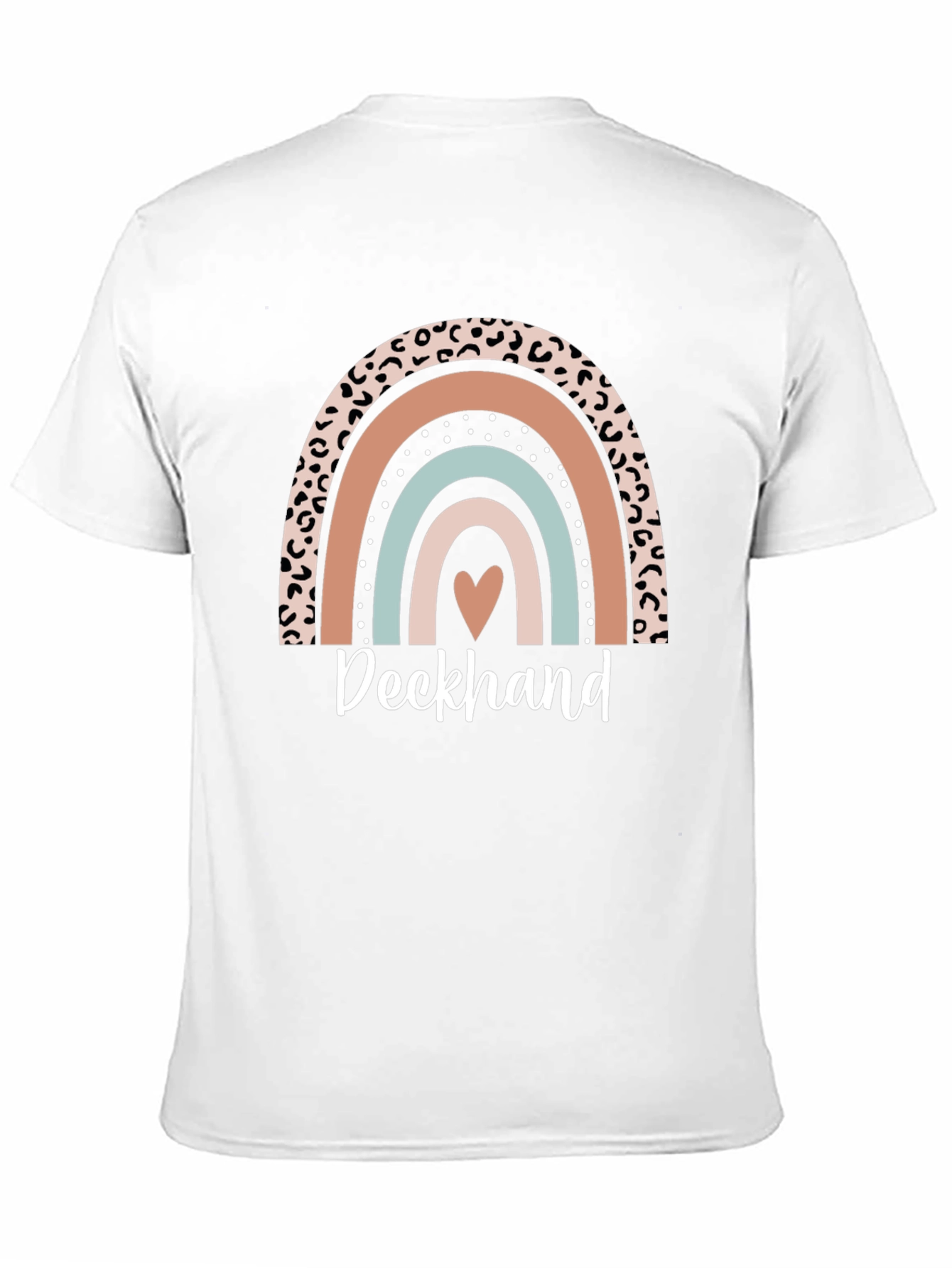 Deckhand Leopard Rainbow Heart T-Shirt